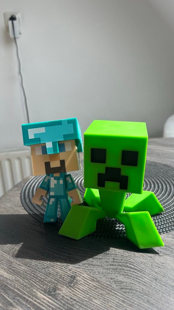 Minecraft Steve en Creeper figuren, Ophalen of Verzenden, Zo goed als nieuw