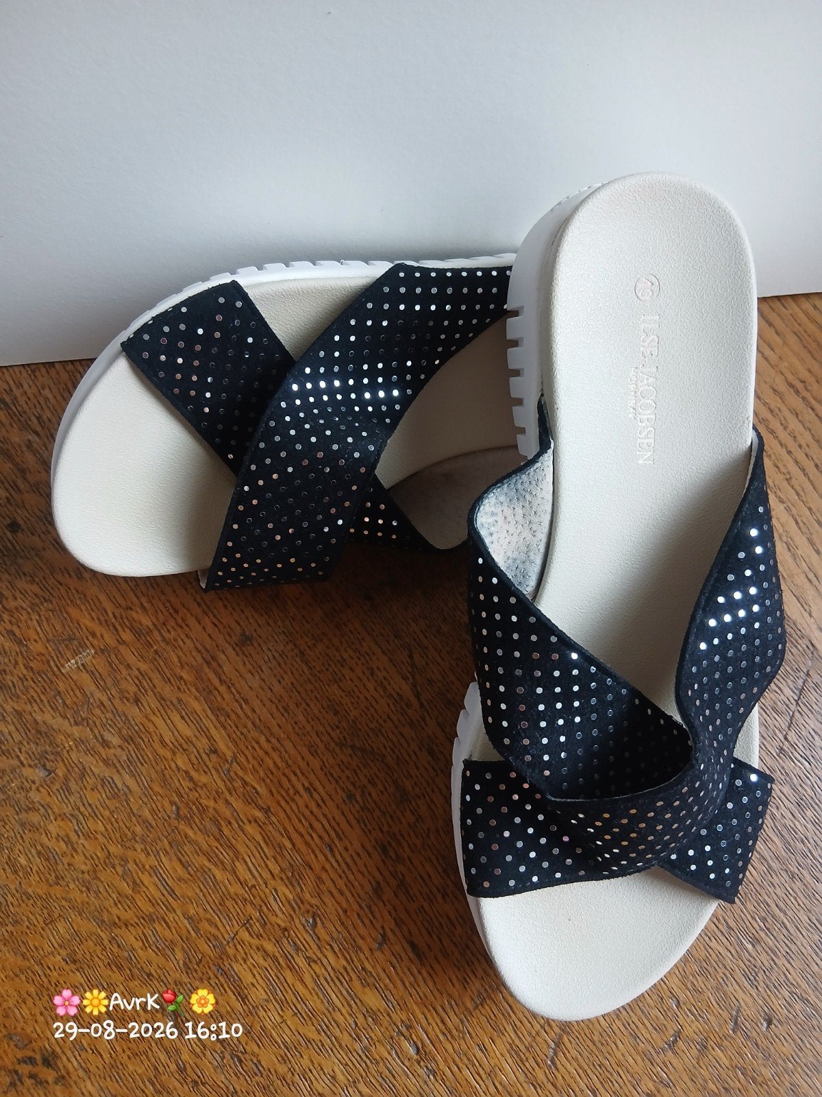 slipper plateauzool zwart glitter ilse jacobsen mt 40, Kleding | Dames, Verzenden, Zwart, Sandalen of Muiltjes, Ilse Jacobsen