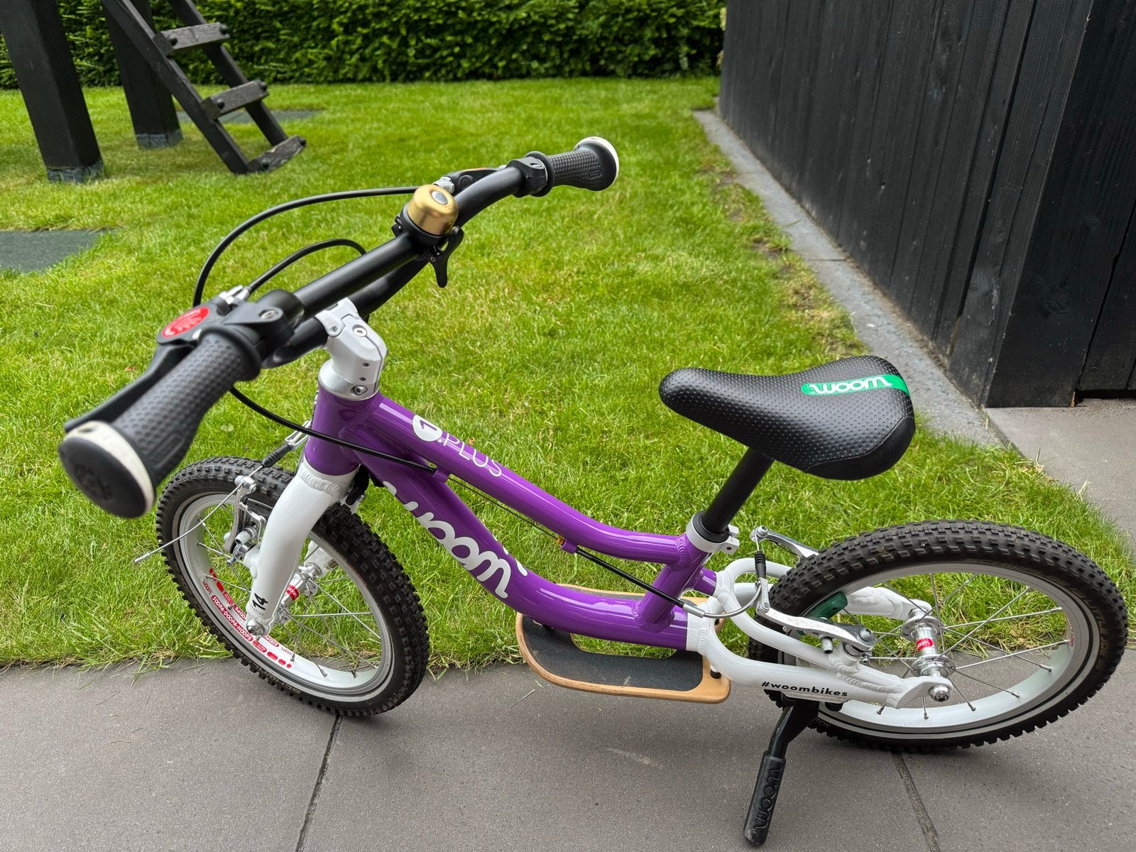 Woom 1 Plus loopfiets paars - 14 inch, Ophalen, Gebruikt, Velgrem, Minder dan 16 inch