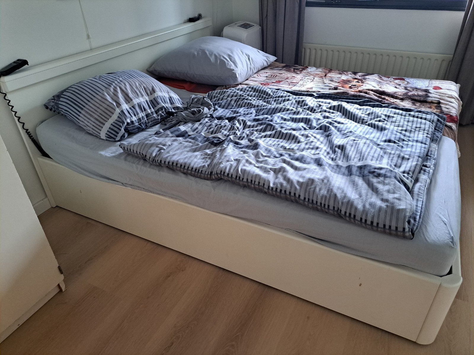 2 persoons bed, Huis en Inrichting, Ophalen, Gebruikt, 90 cm, Wit