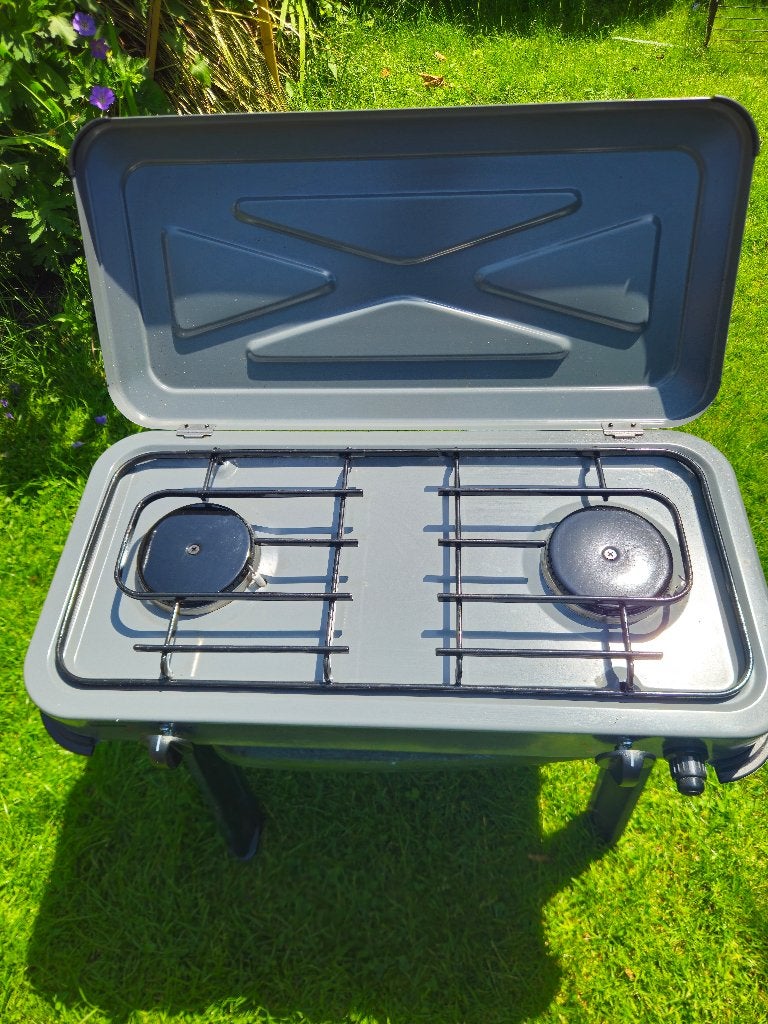 Gimeg 2 pits gastoestel camping, Ophalen of Verzenden, Gebruikt