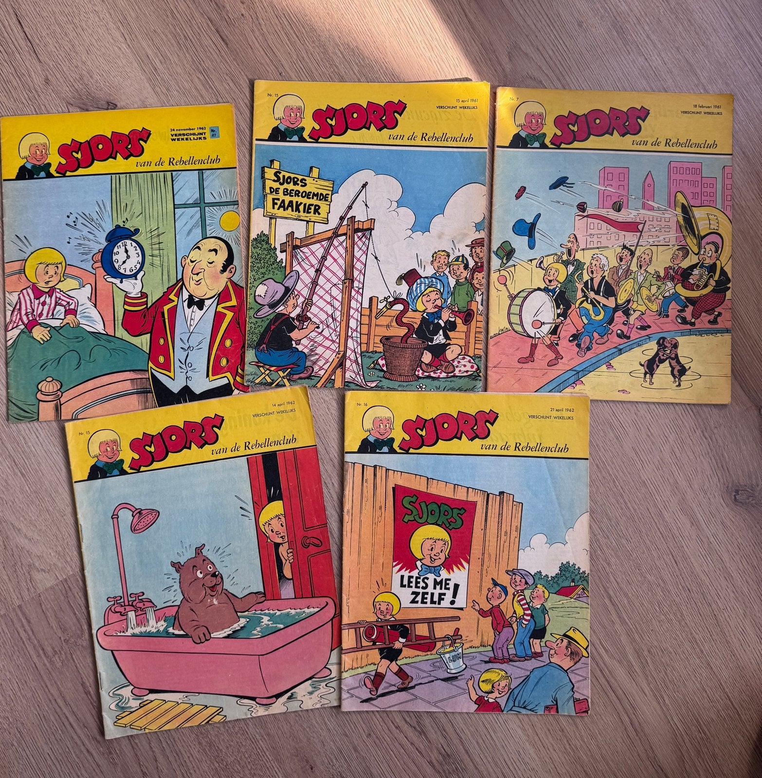 Weekblad Sjors 5x uit 1961 en 1962, Meerdere comics, Verzenden, Zo goed als nieuw, Europa