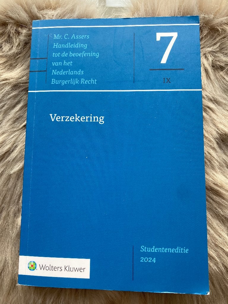 Asser-Serie 7-IX - Verzekering (Studenteneditie 2024), Boeken, Gelezen, Ophalen of Verzenden, WO, Wolters Kluwer