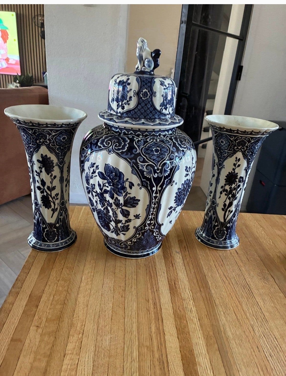 Prachtig Delftsblauw vazen set van Royal Sphinx Boch Holland, Ophalen