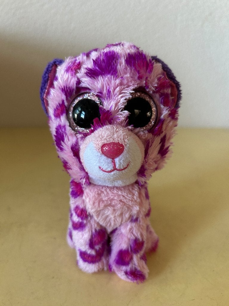 Ty Beanie Boo Glamour luipaard knuffel roze, Gebruikt, Overige typen, Ophalen of Verzenden, Wasbaar