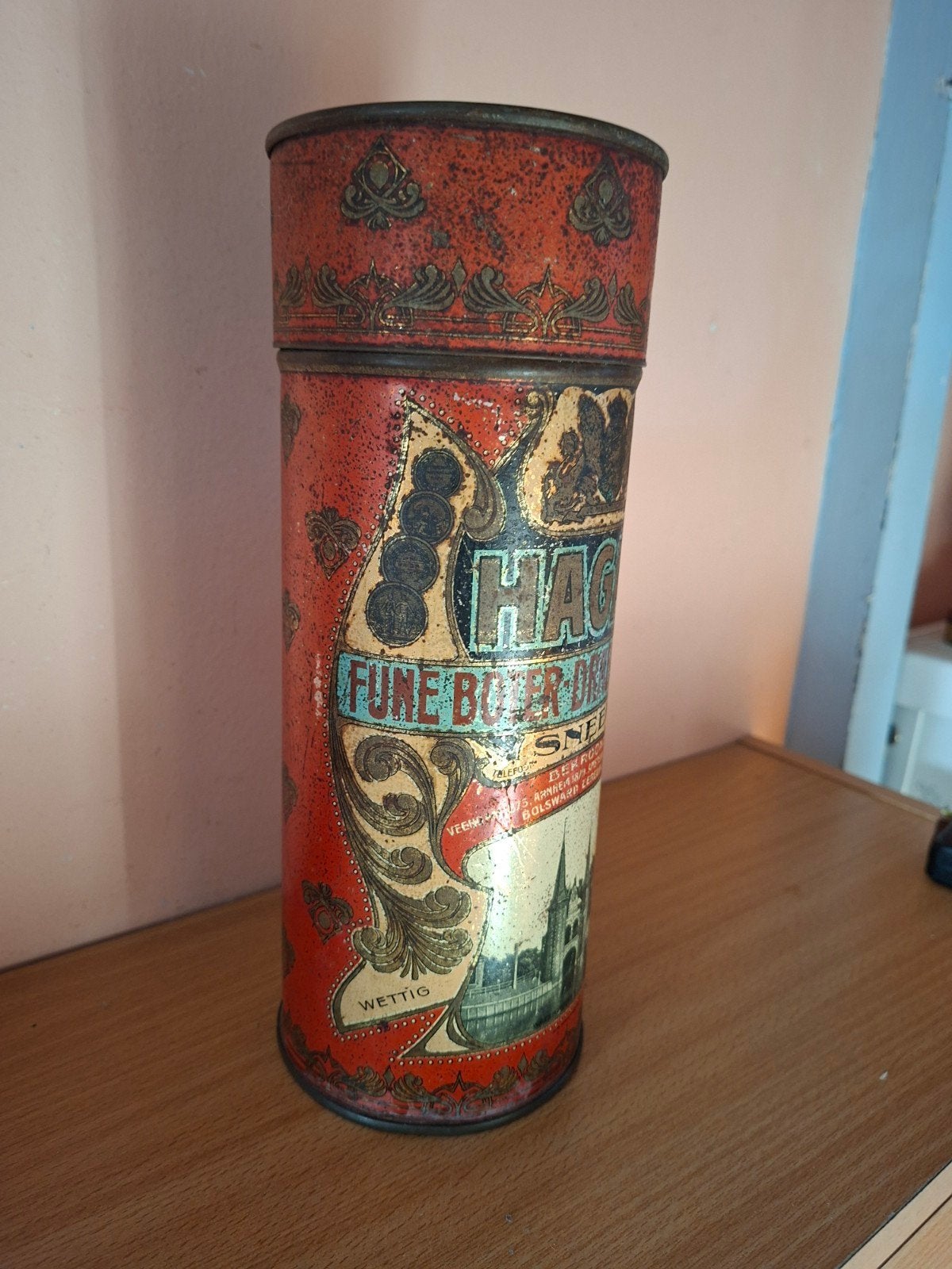 Antieke Hag's Drabbelkoeken blik - Sneek, Ophalen of Verzenden