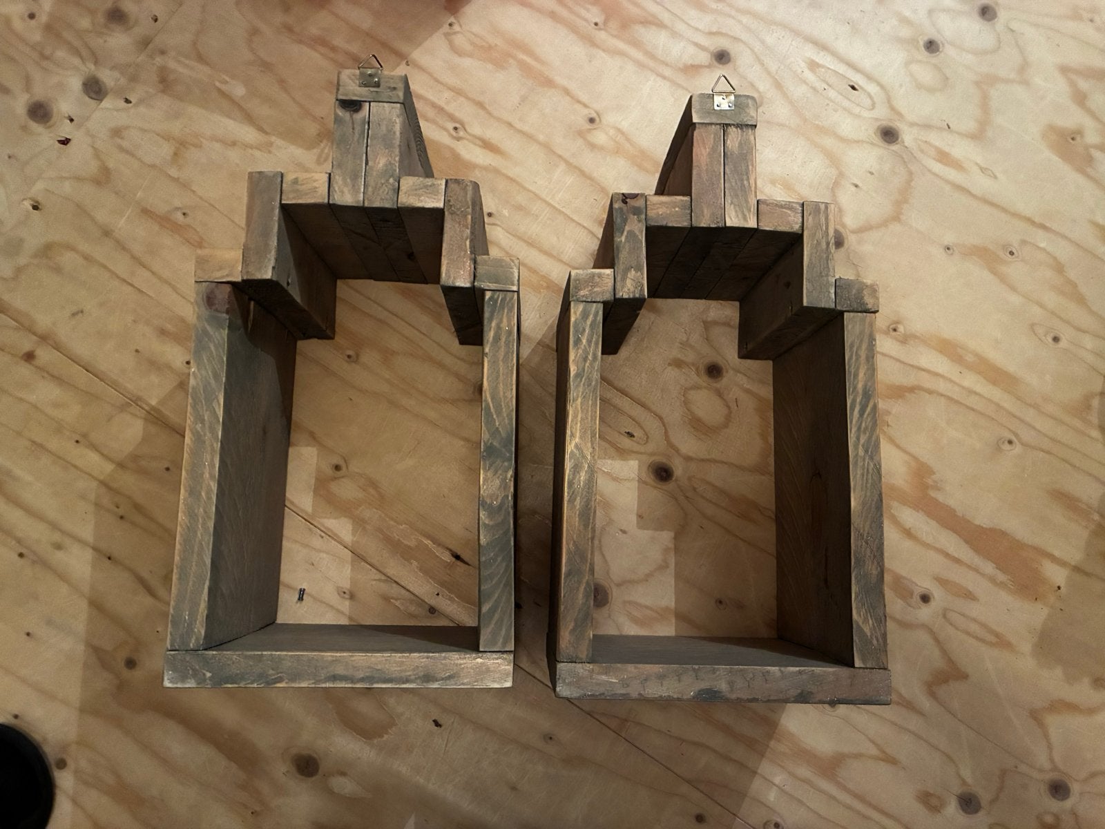 Leuke grachtenhuisjes van steigerhout - wanddecoratie, Ophalen of Verzenden, Zo goed als nieuw
