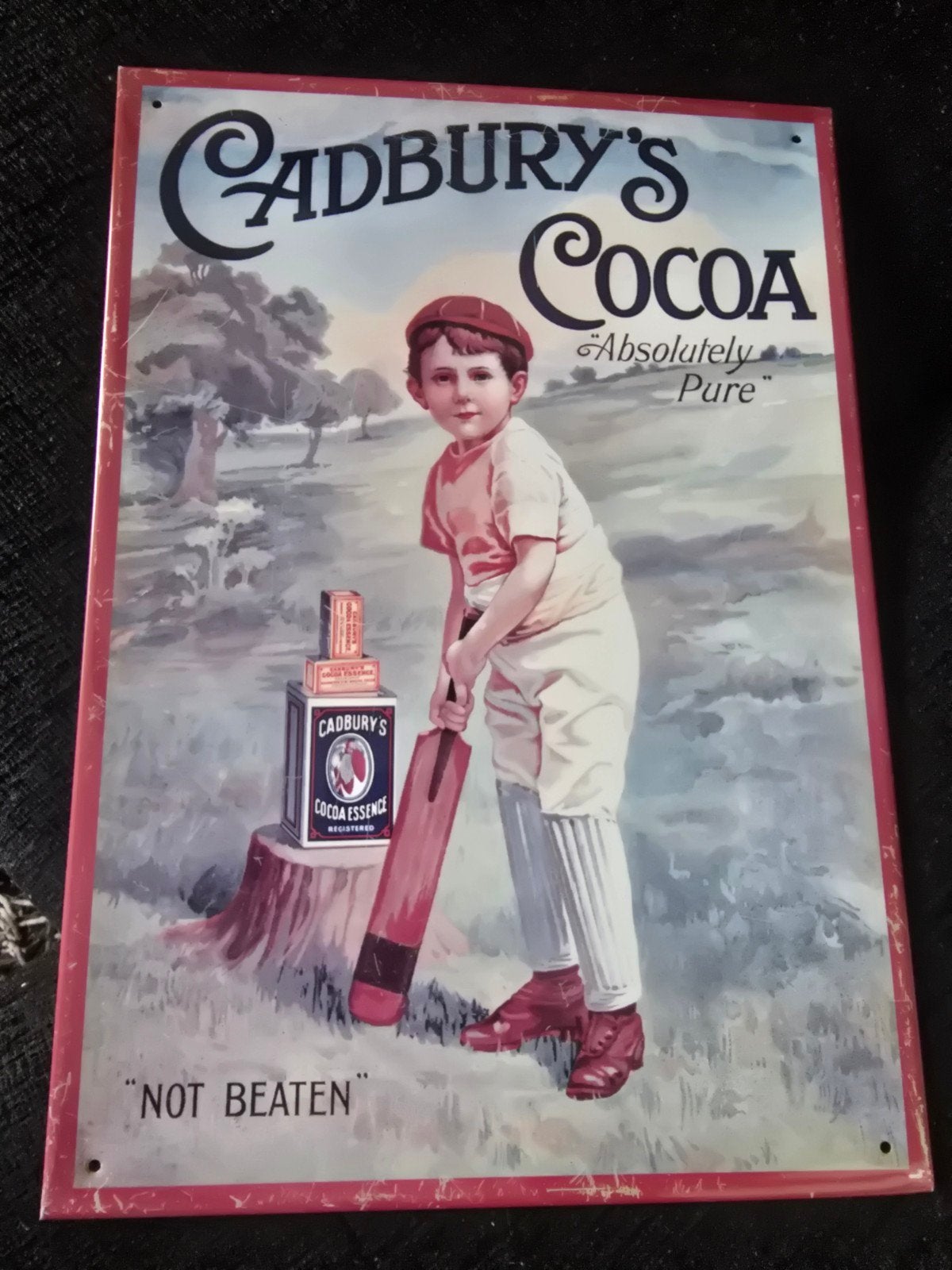 Cadbury's Cocoa Reclamebord - Vintage Stijl 28x40 cm DOOS D, Ophalen of Verzenden, Gebruikt, Reclamebord