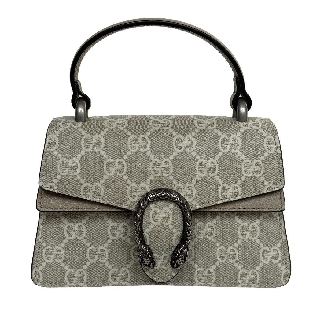 Gucci dionysus top handle grijs grey canvas GG handtas, Ophalen of Verzenden, Zo goed als nieuw, Beige