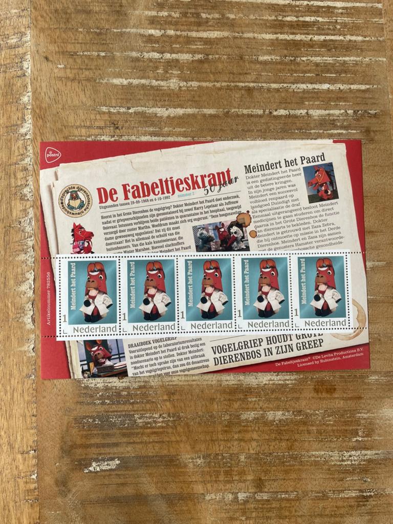2018 Vel Pers PZ De Fabeltjeskrant Meindert het Paard PF., Postzegels en Munten, Ophalen of Verzenden, Na 1940, Postfris