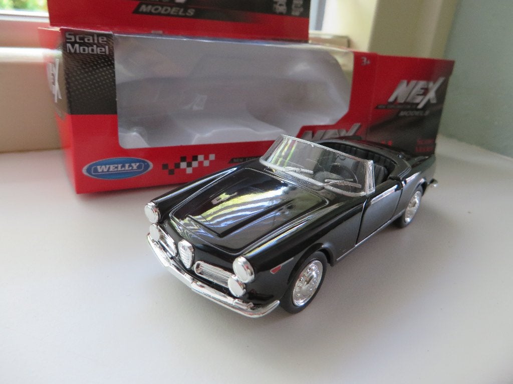 Welly Alfa Romeo Spider 2600 Zwart, Ophalen of Verzenden, Nieuw, Auto
