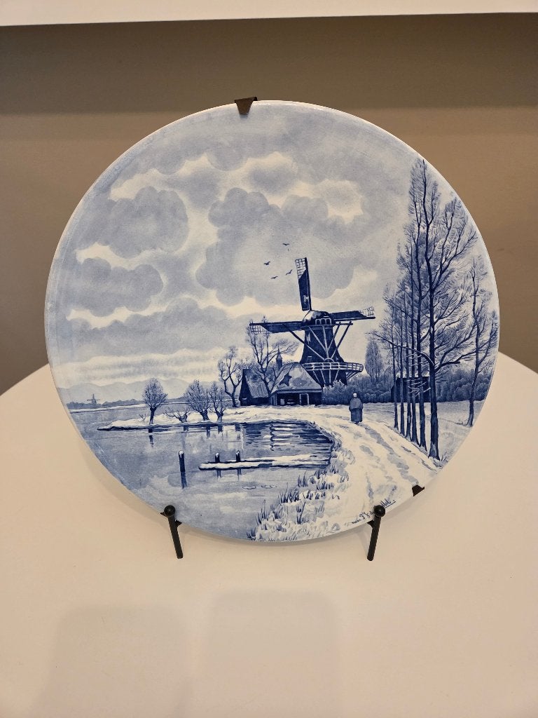 Delftsblauw sierbord F.J. du Chattel, Antiek en Kunst, Ophalen of Verzenden