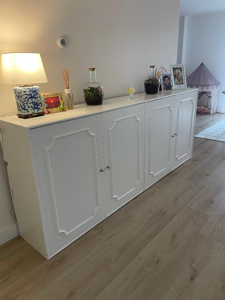 dressoir wit landelijk echt hout, Huis en Inrichting, Kasten | Dressoirs, Ophalen, Eikenhout, 200 cm of meer, 25 tot 50 cm
