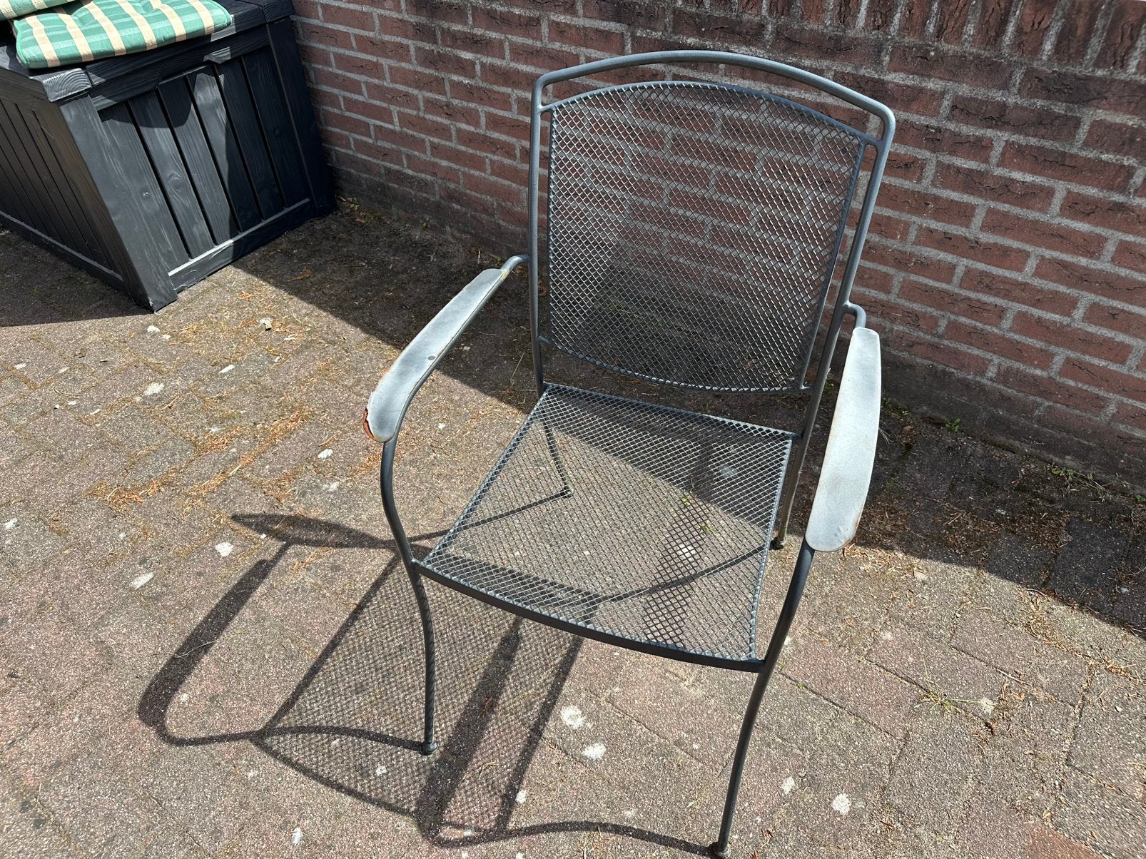 Prachtige gietijzeren stoel voor binnen of buiten, Ophalen, Zo goed als nieuw, Metaal