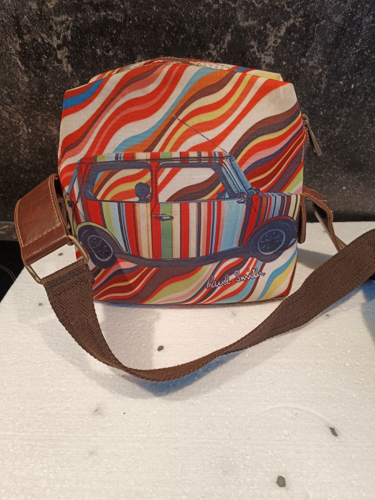 Paul Smith Vintage Schoudertasje met Mini Cooper Print, Ophalen of Verzenden, Gebruikt, Overige kleuren, Overige merken