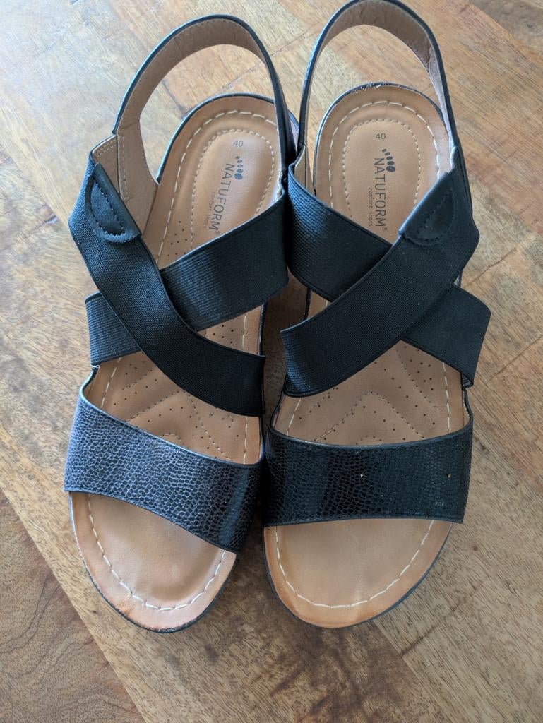Heerlijke sandaal., Kleding | Dames, Schoenen, Nuraform, Zwart, Zo goed als nieuw, Sandalen of Muiltjes