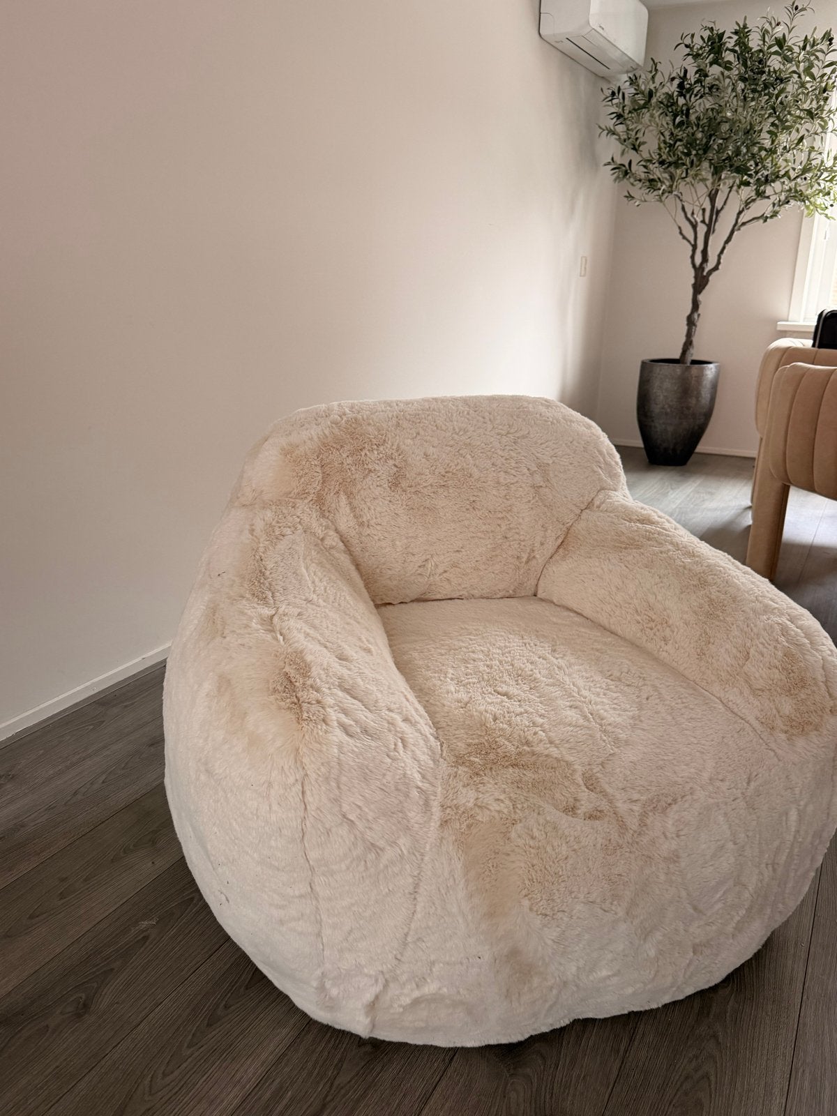 By-Boo Teddy Zitkussen - Zo goed als nieuw (95 cm), Ophalen, Zo goed als nieuw, Beige, Zitzak