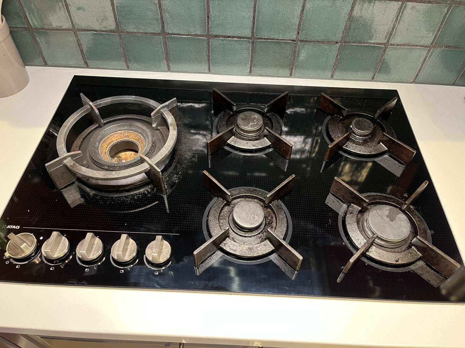 Atag gas-op-glaskookplaat, Ophalen, Inbouw, Gas, 4 kookzones