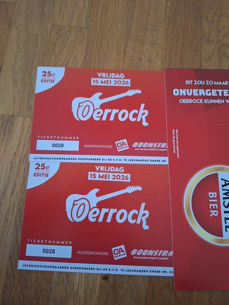2 fysieke kaarten: Oerrock '27 vrijdag