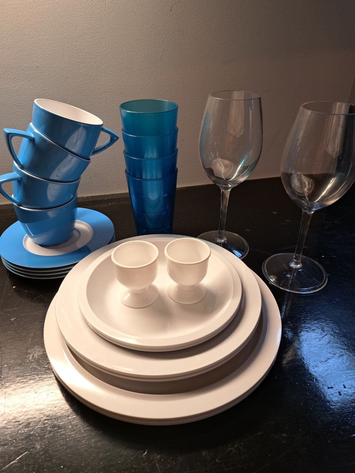 Mepal Rosti servies set - kopjes, borden, glazen, eierdopjes, Ophalen, Kunststof, Gebruikt, Mepal