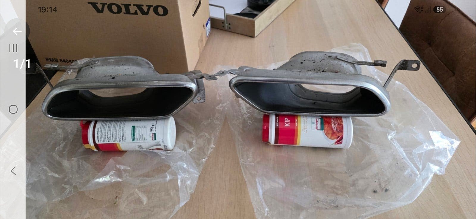 Volvo V60/V60 Cross Country uitlaat sierstukken (set van 2), Ophalen of Verzenden