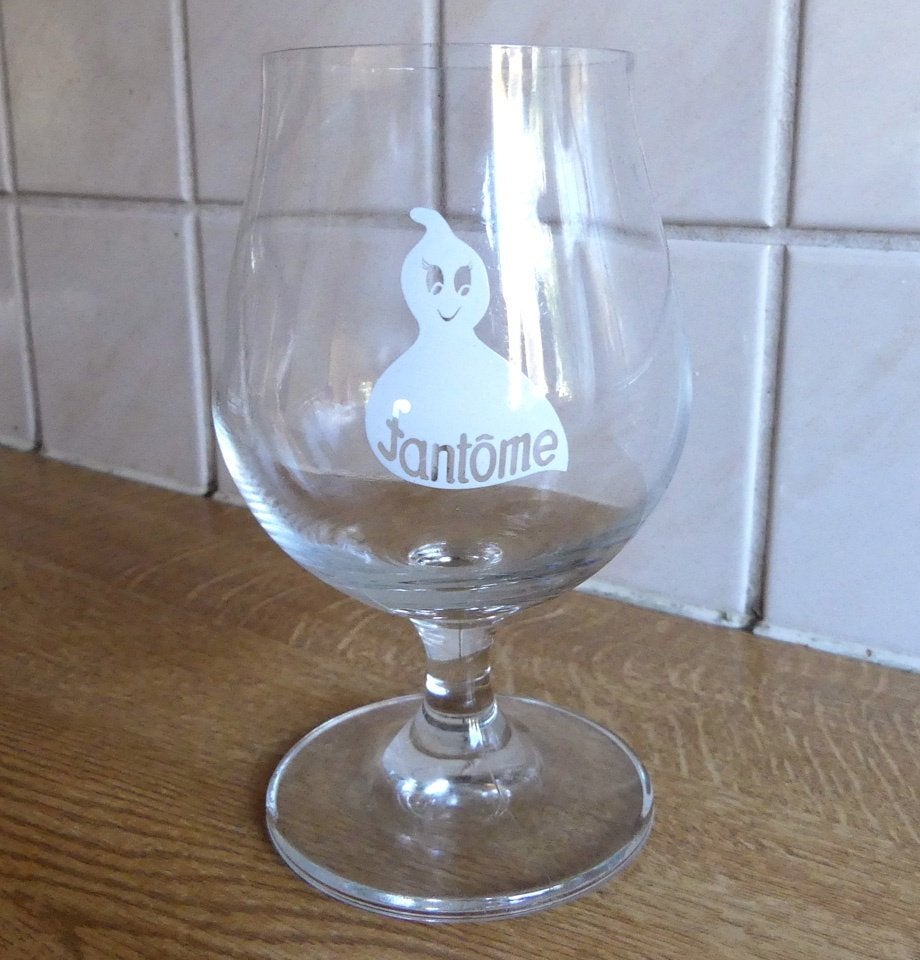 Fantôme glas bierglas Belgisch bier spook opdruk, Ophalen of Verzenden, Zo goed als nieuw, Glas of Glazen, Overige merken