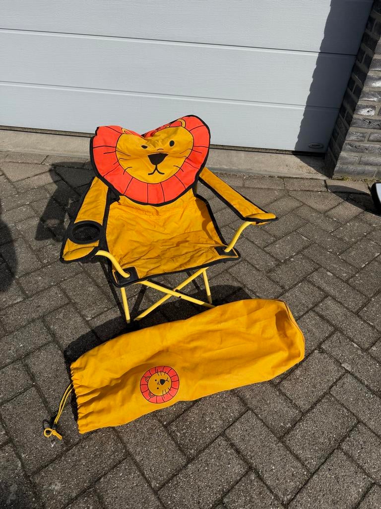 Kinder vissersstoeltje leeuw in draagtas, Ophalen, Gebruikt