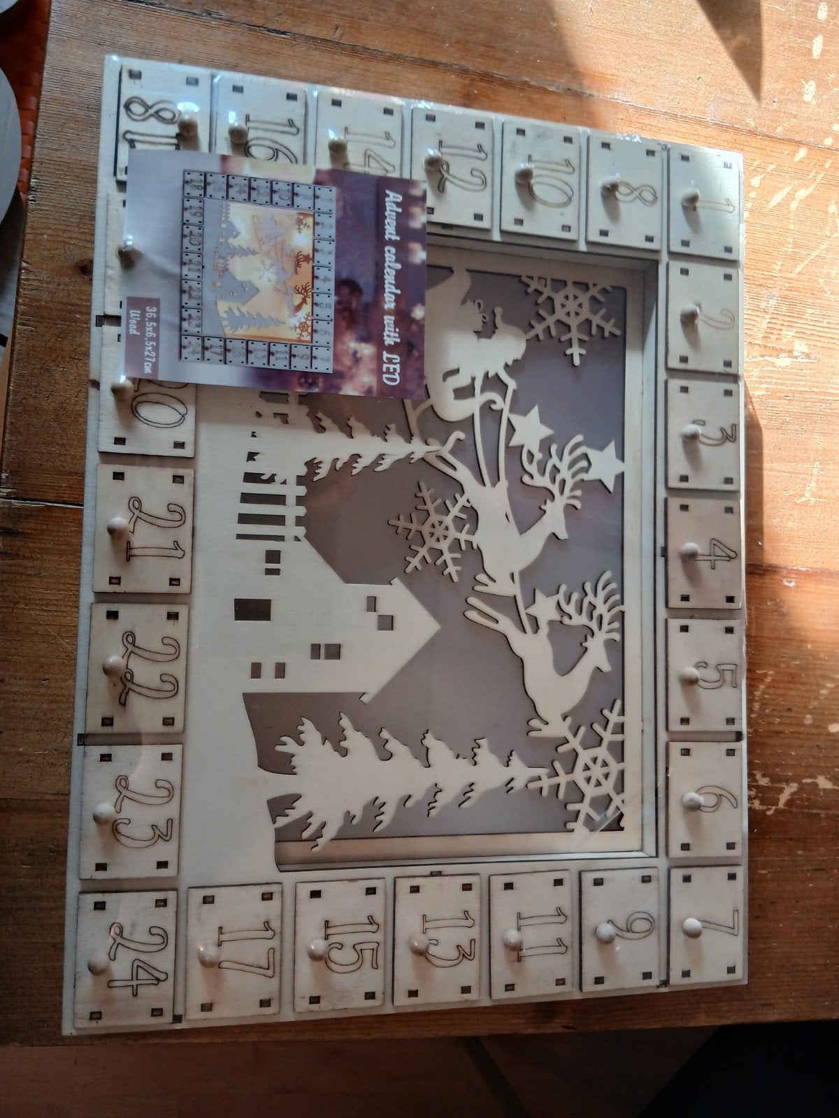 houten advent kalender met ledverlichting, nieuw i, Ophalen of Verzenden