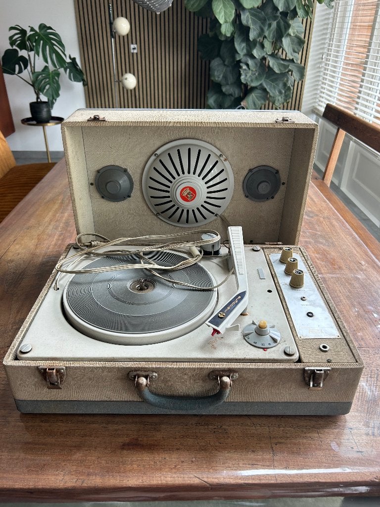 Prachtige Vintage Melodyne Koffergrammofoon / Platenspeler, Ophalen, Gebruikt, Platenspeler, Overige merken