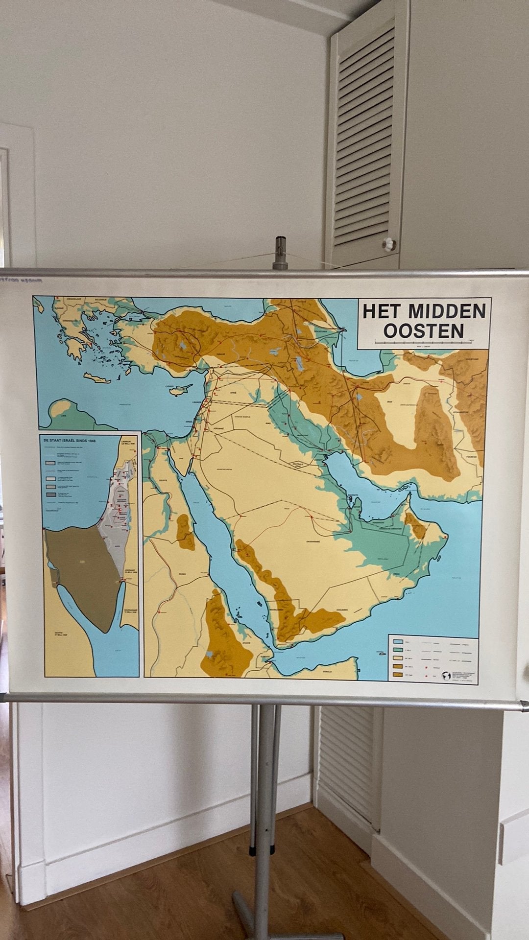 Schoolkaart Het Midden Oosten, Antiek en Kunst, Ophalen of Verzenden, Overige thema's