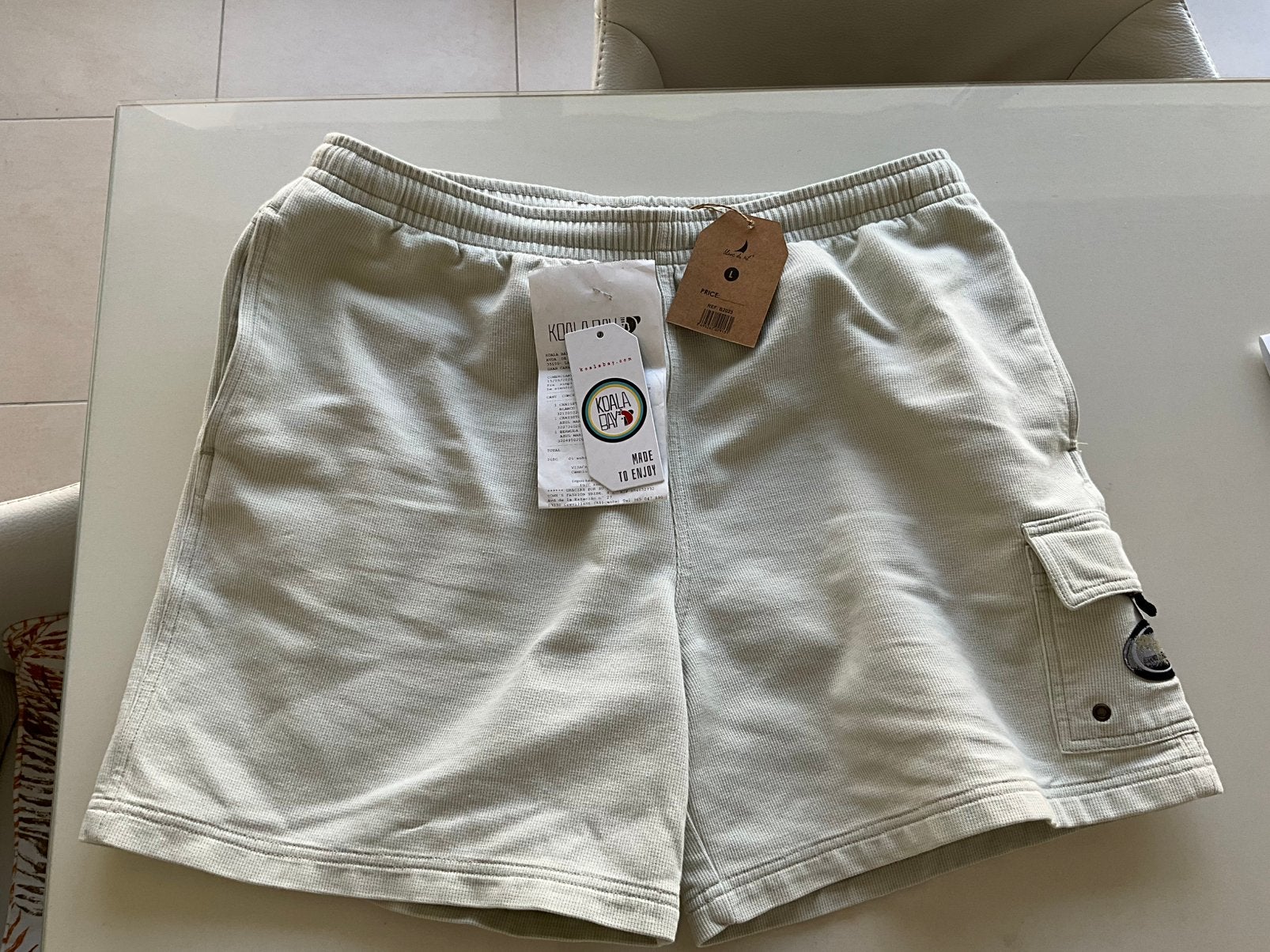 Rucanor Korte Broek / Cargo Sweat Shorts - Beige Maat 07 / L, Ophalen of Verzenden, Zo goed als nieuw, Beige