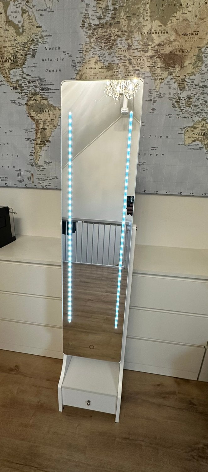 Spiegel sieradenkast met ledlicht, Ophalen, Minder dan 50 cm, Zo goed als nieuw, Minder dan 100 cm