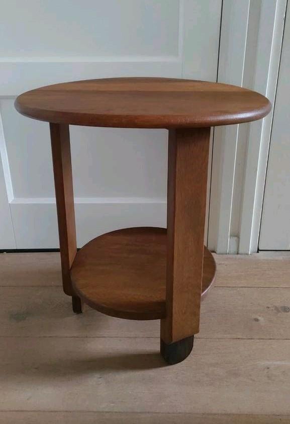 Art Deco bijzettafel Amsterdamse school tafel tafeltje eiken, Antiek en Kunst, Ophalen