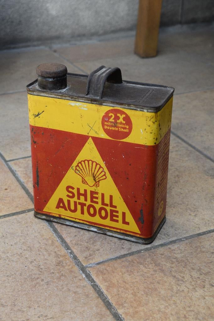 Zeldzame Duitse shell olie blik 1930, Verzamelen, Ophalen of Verzenden, Gebruikt, Verpakking