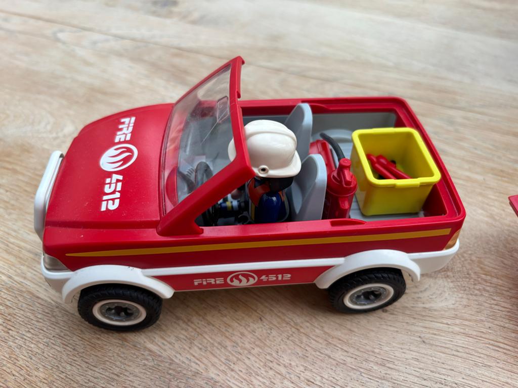 Playmobil Brandweerauto met Brandweerman, Ophalen, Gebruikt, Complete set
