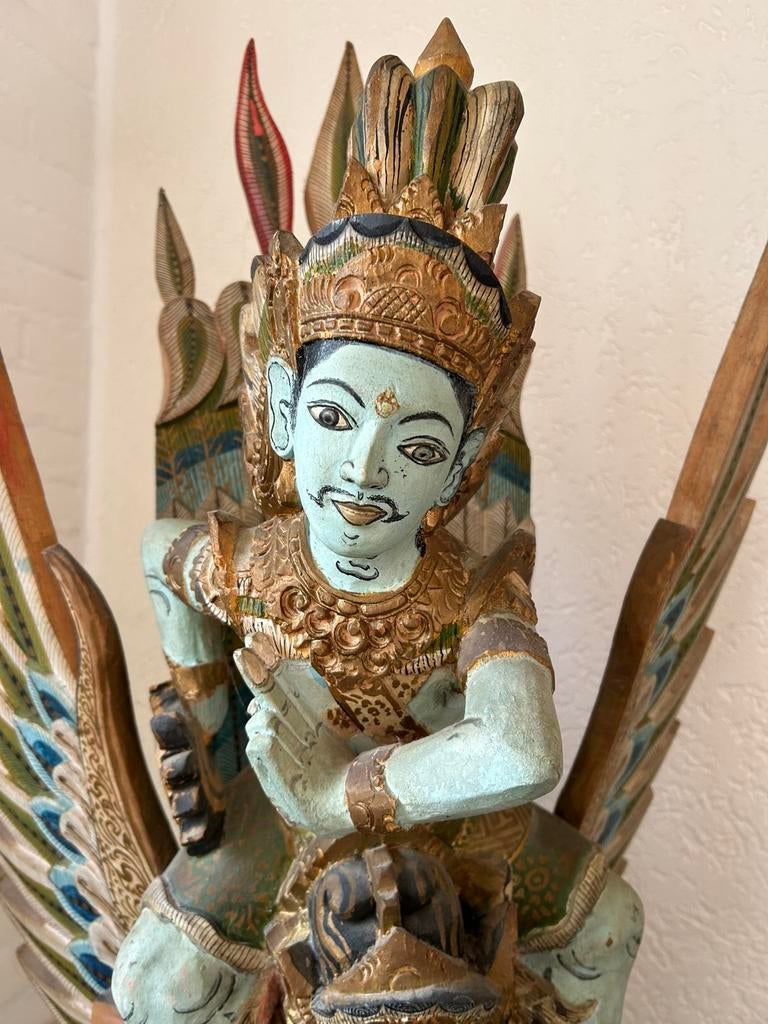 Bijzonder groot Balinees beeld Garuda met Vishnu en Barong, Ophalen