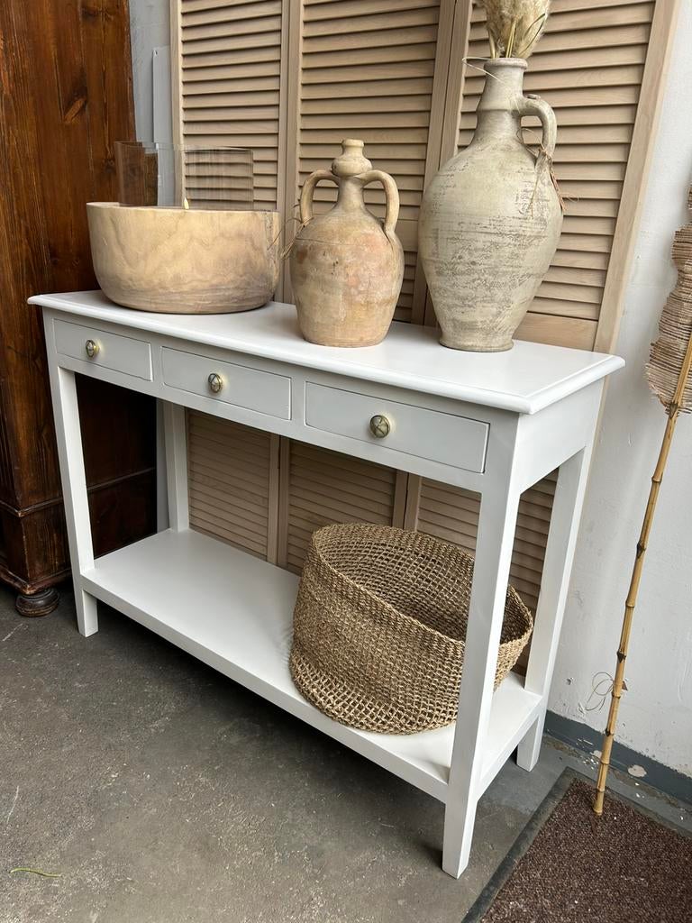 Houten sidetable, Ophalen, Zo goed als nieuw, 25 tot 50 cm, Rechthoekig
