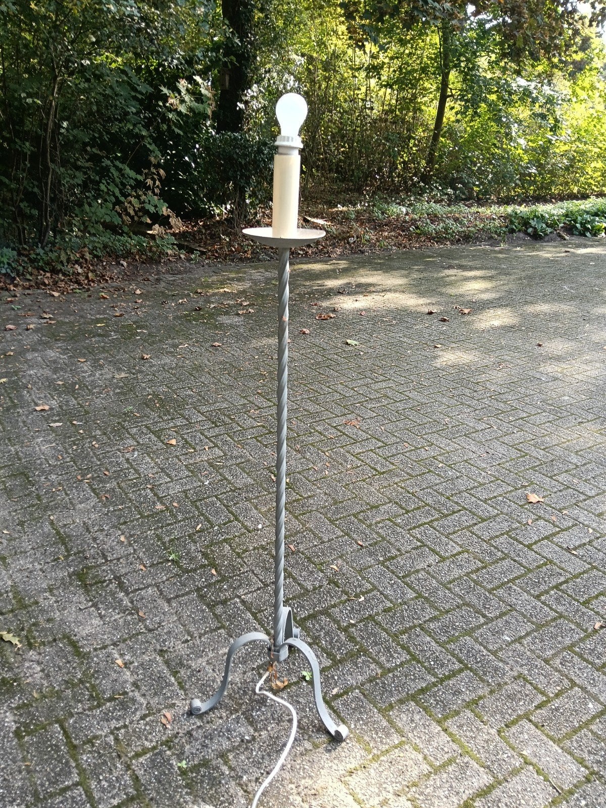 Vintage Vloerlamp met Kaarsdesign - Metaal, Gebruikt, Metaal, 150 tot 200 cm, Vintage, Klassiek, Sfeervol