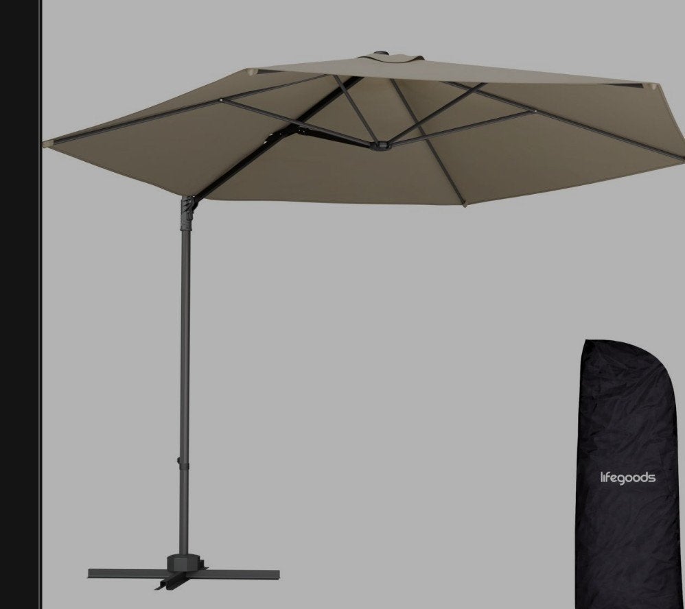 Nieuw lifegoods Zweefparasol 3x3m - Kantelbaar & Verstelbaar, Ophalen of Verzenden
