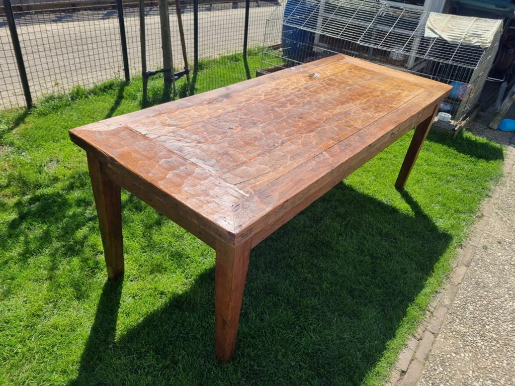 Antieke Franse eettafel 200x80x77, Ophalen, Gebruikt, 200 cm of meer, 50 tot 100 cm