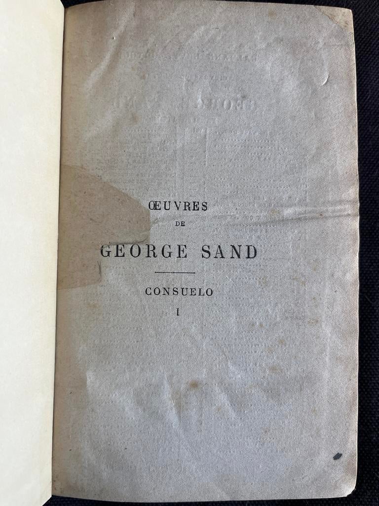 Oeuvres de George Sand - Consuelo I (Antiek Boek), Boeken, Ophalen of Verzenden, Gelezen, Europa overig