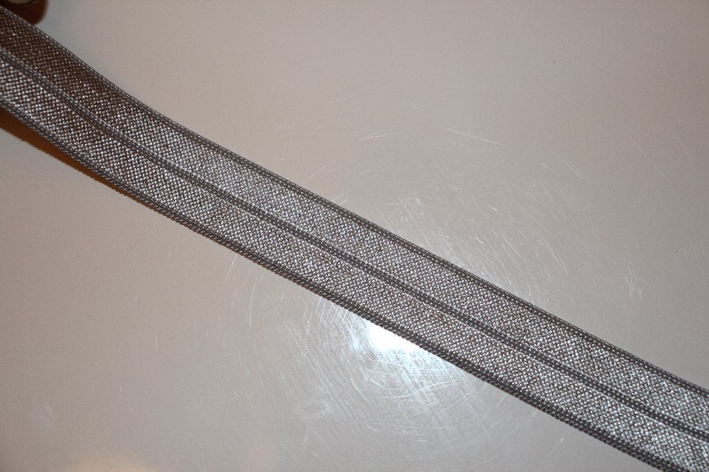 Elastische biaisband 15mm - grijs / zilver #3367, Ophalen of Verzenden, Nieuw, Lint, Band of Elastiek