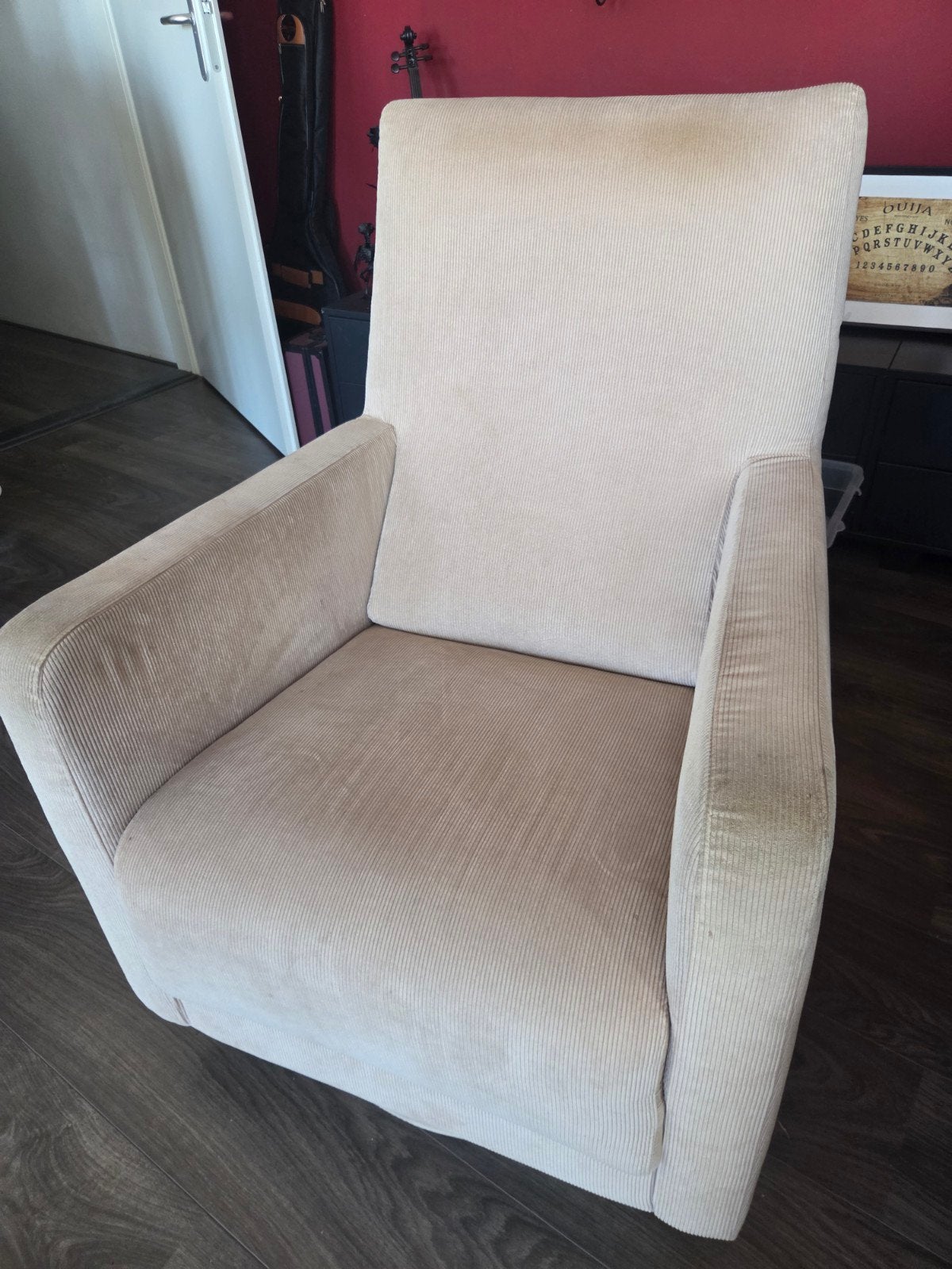 draai stoel ribstof, Huis en Inrichting, Ophalen, 50 tot 75 cm