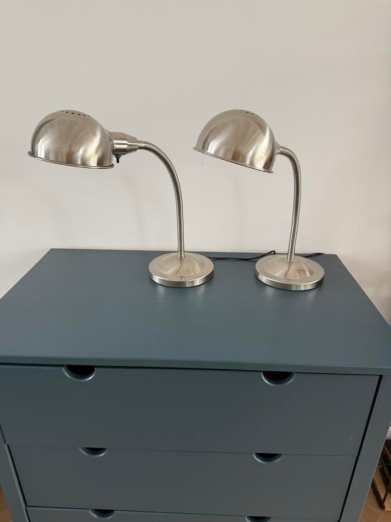 IKEA Format bureaulampen, set van 2, gebogen, 45cm hoog, Ophalen of Verzenden, Zo goed als nieuw, Metaal, Minder dan 50 cm