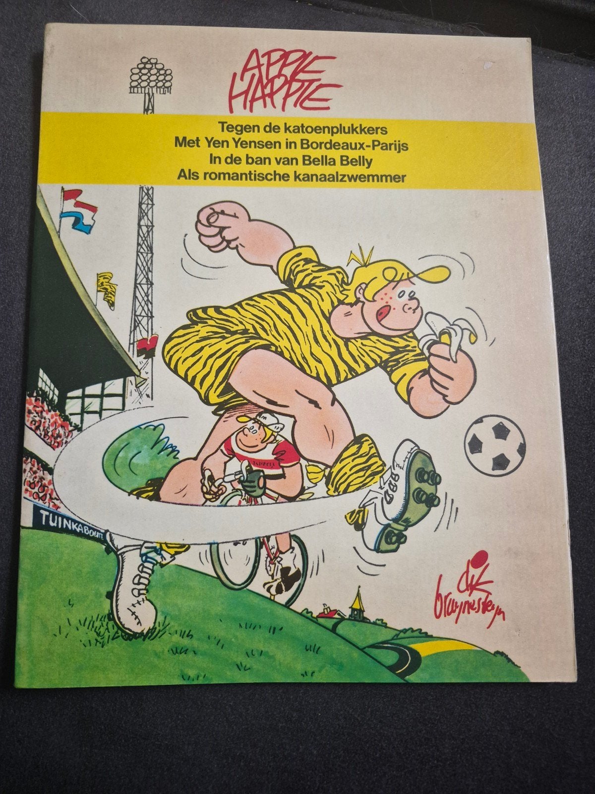 Appie Happie van de Taaie Tijgers - 1e druk 1976, Eén stripboek, Ophalen of Verzenden, Gelezen, Dik Bruynesteyn