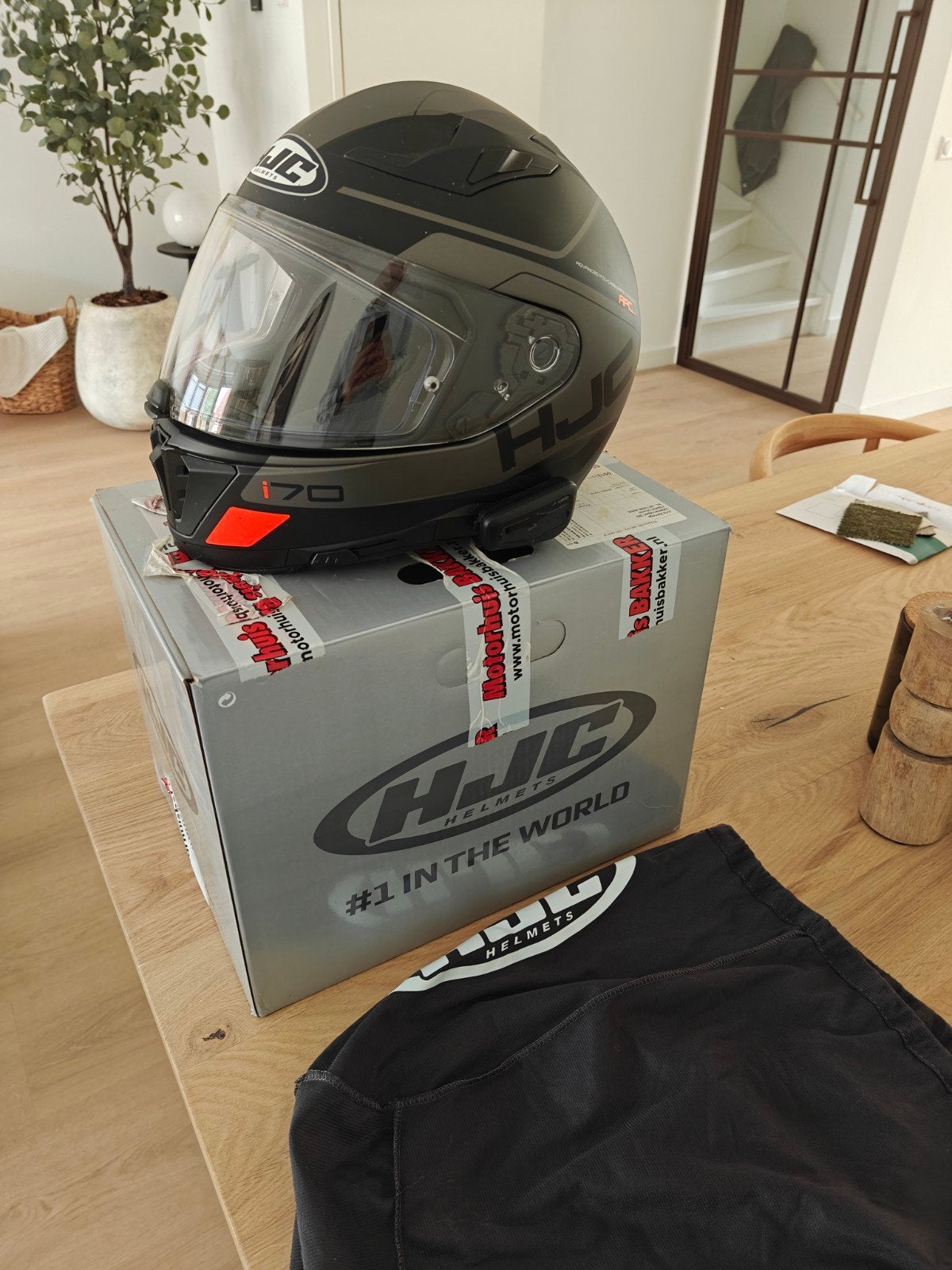 HJC i70 Matzwart/Oranje - Maat M (Optioneel met Cardo), Ophalen, M, HJC, Integraalhelm