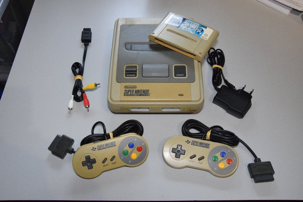 Super Nintendo (SNES) met Mario Allstars, Ophalen of Verzenden, Gebruikt, Met 2 controllers, Met games
