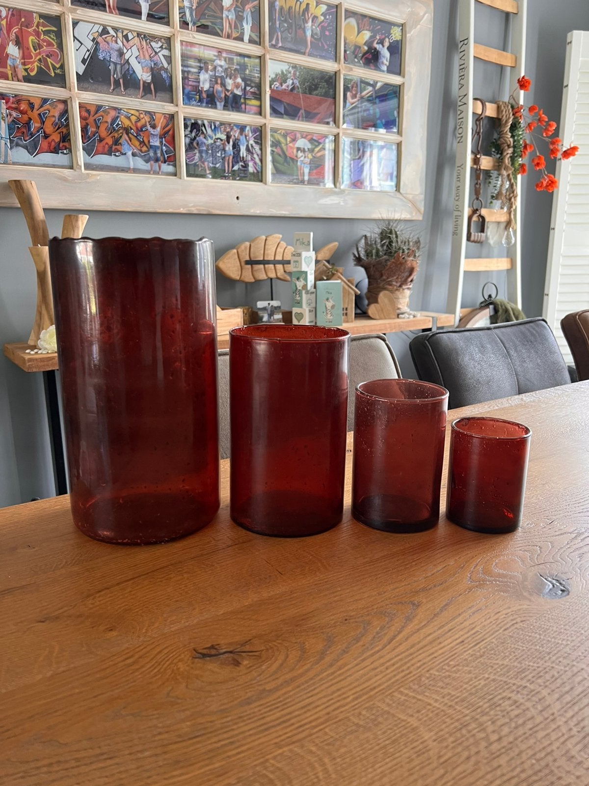 Set nieuwe windlichten / vazen, Ophalen, Overige materialen, Bruin, Nieuw