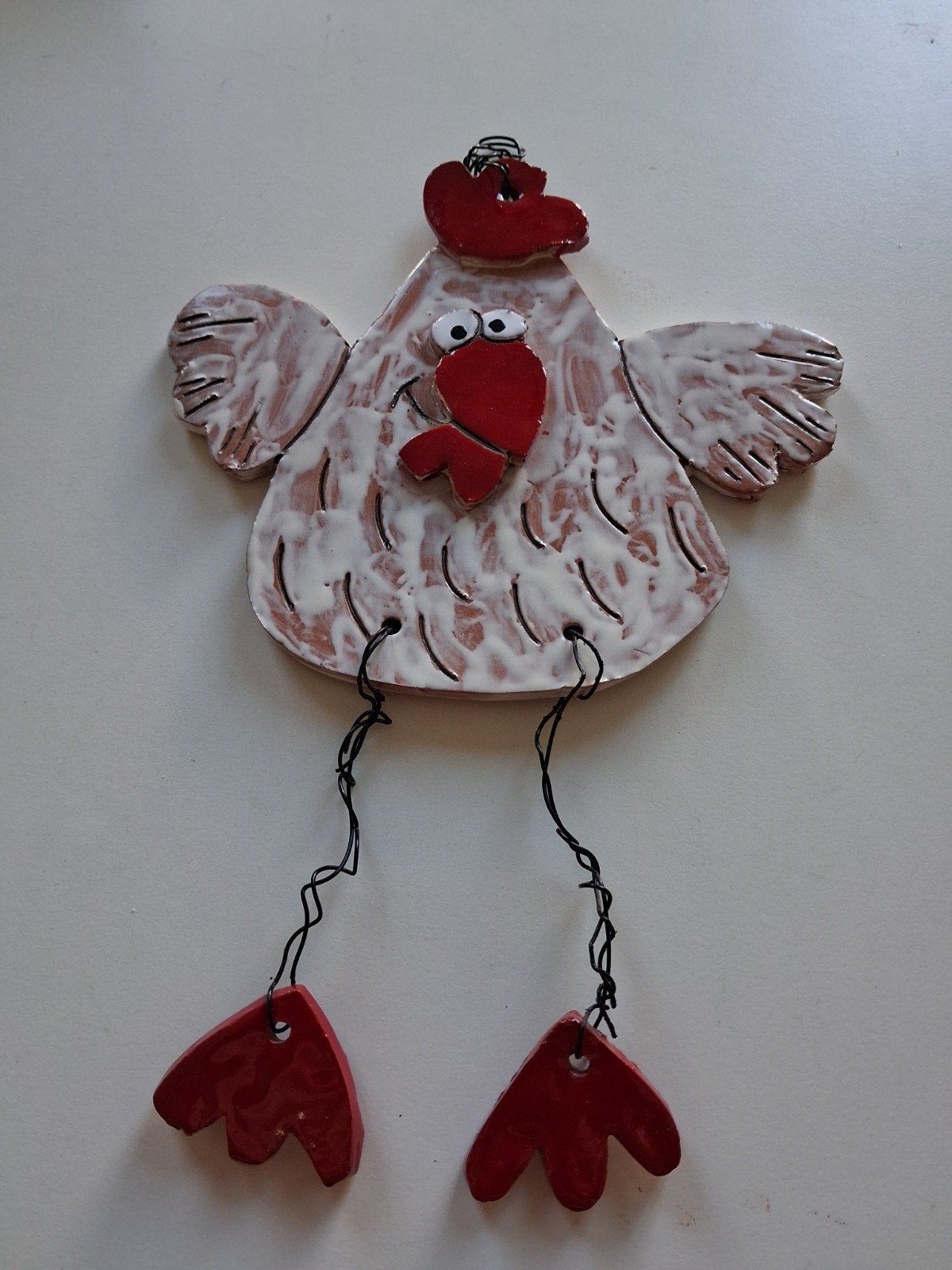 Keramieken kip decoratie - Handgemaakt, Ophalen of Verzenden