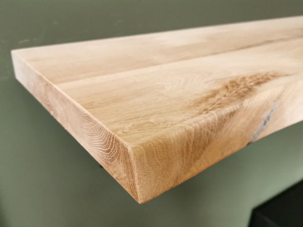 Wandplank - Massief eiken - Boomstam en recht, Huis en Inrichting, Niet ingevuld, Niet ingevuld, Nieuw, Ophalen of Verzenden